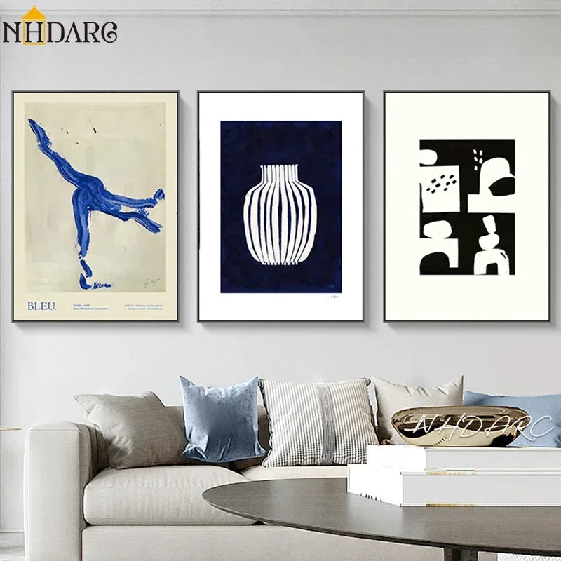 Arte mural minimalista escandinavo, moderno, retro, abstracto, lienzo HD, impresión en póster, decoración para el hogar, dormitorio, sala de estar.