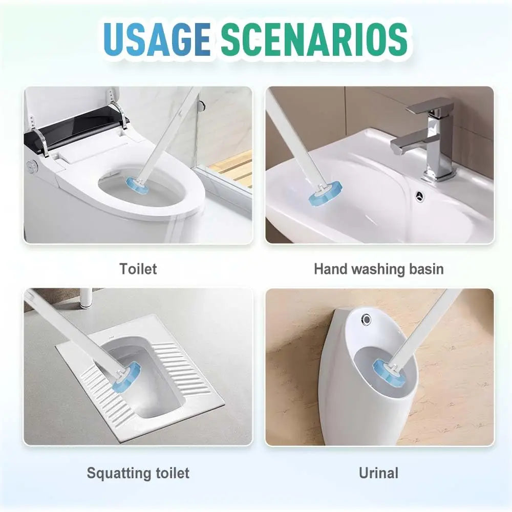 Cepillo desechable para inodoro, juego de soporte para cepillo de inodoro con 18 recambios de limpiador, cepillo con mango largo, accesorios para el inodoro y el hogar.