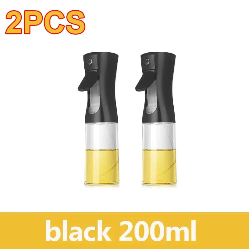 Botella pulverizadora de aceite de 200/300/500 ml para barbacoa, cocina, aceite de oliva, pulverizador de aceite de plástico para hornear, botella vacía, botella de vinagre o pincel de aceite