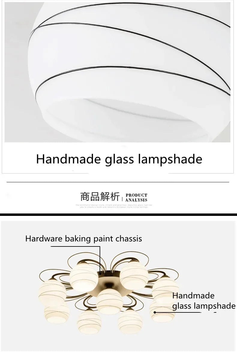 Lámpara de techo LED para sala de estar, dormitorio, restaurante, lámpara de araña, hotel americano, estudio, pasillo