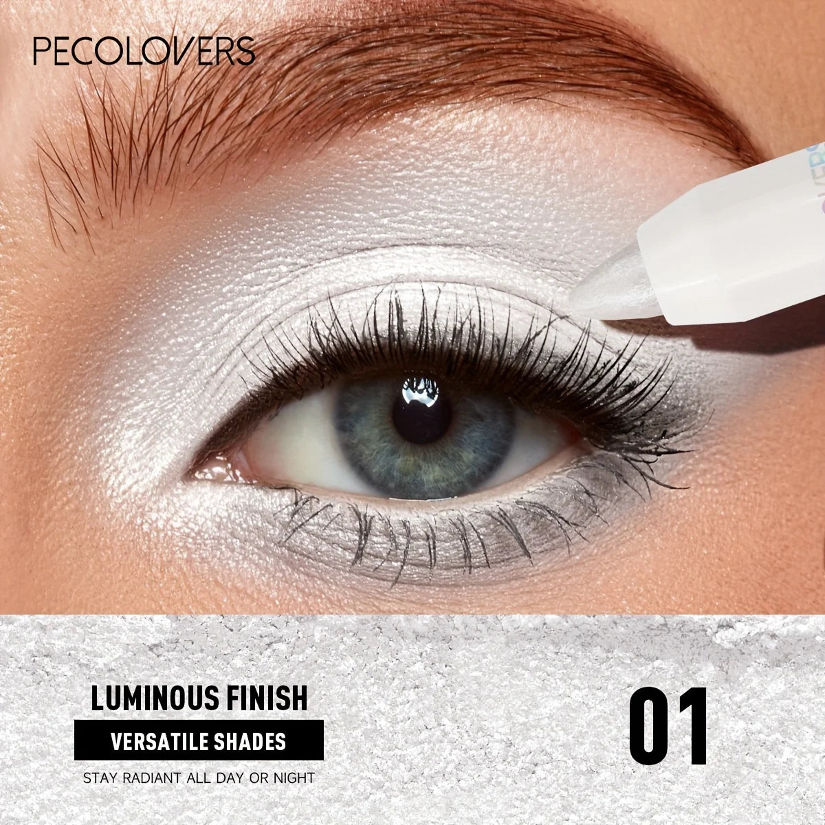 1 unidad de lápiz de sombra de ojos resistente al agua, de larga duración, altamente pigmentado, con brillo y acabado mate, color marrón neutro.