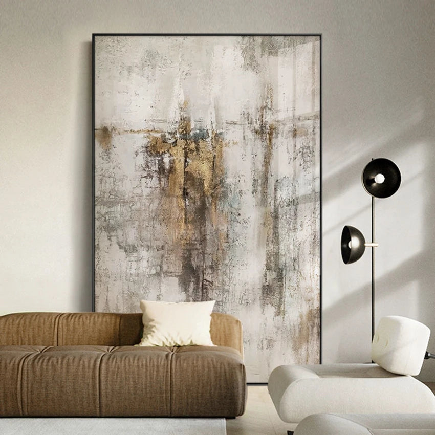 Pintura al óleo abstracta nórdica, lienzo hecho a mano, mural decorativo acrílico sin marco, imagen colgante para sala de estar, dormitorio, pasillo, porche.