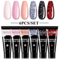 Kit de gel para extensión de uñas LILYCUTE de 15 ml, gel UV, acrílico, blanco, transparente, rosa, esmalte de uñas, lámpara LED, set de manicura para decoración de uñas.