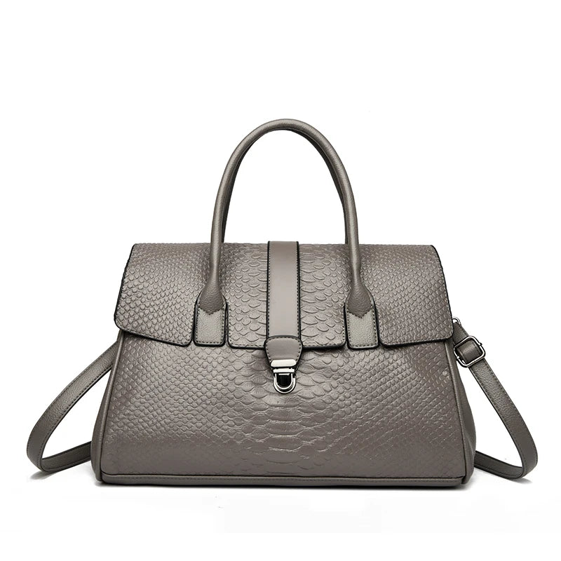 Bolso grande de alta calidad con estampado de serpiente, bolsos de piel, bolso de hombro para mujer, bolso de compras para mujer, bolso de mano informal de moda, bolso de mano Sac