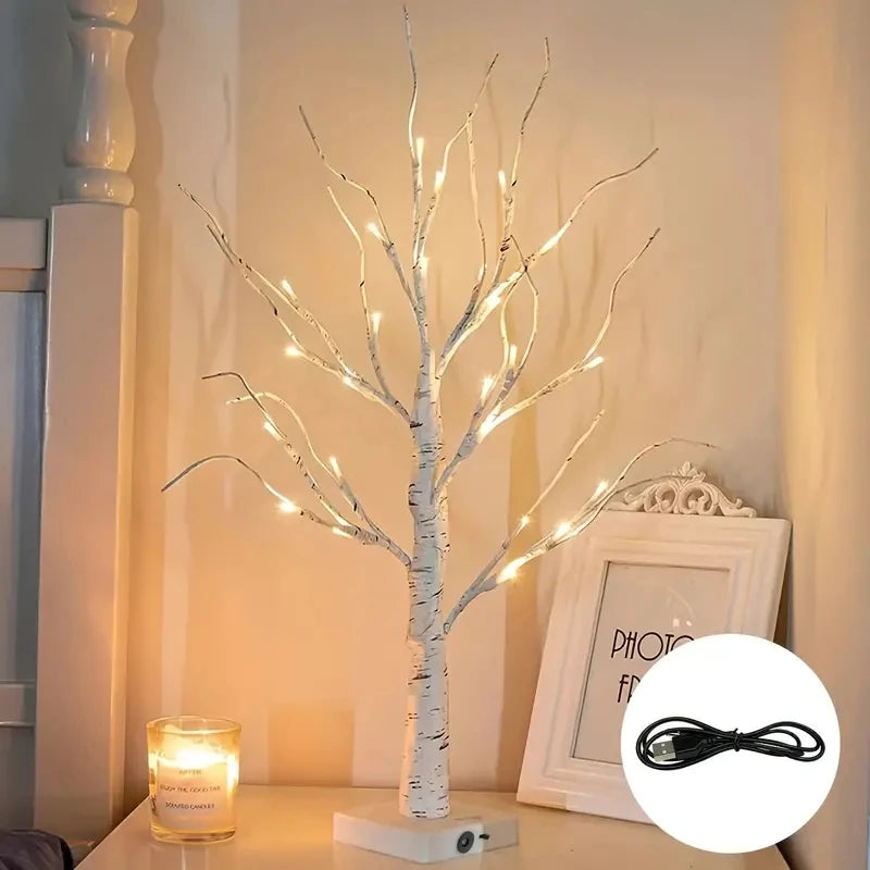LED Maple Leaf Tree Night Light USB&Battery Thanksgiving Halloween Tree Lamp Simulation Landscape Lamp For Garden Holiday Decor