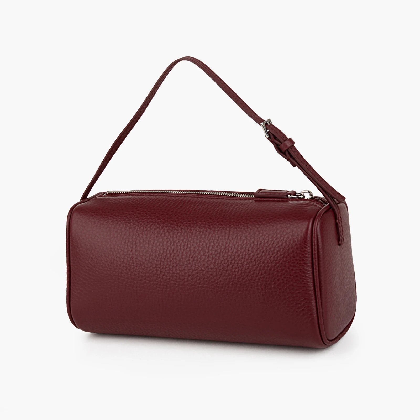 Bolso mini Donna-in de piel de becerro de grano completo para mujer, de piel auténtica con correa para el hombro, bandolera con forma de barril.
