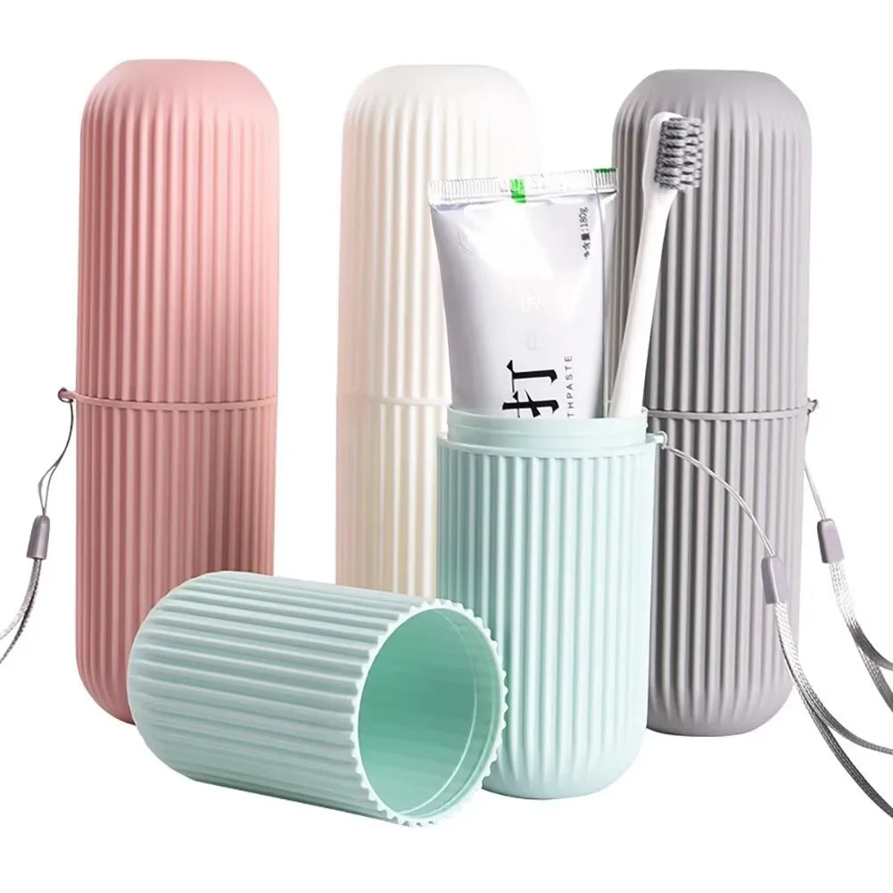 1 unidad de vaso portátil para cepillo de dientes, soporte para pasta de dientes para baño, estuche organizador, caja de almacenamiento para artículos de aseo de viaje, vaso de almacenamiento nuevo y creativo