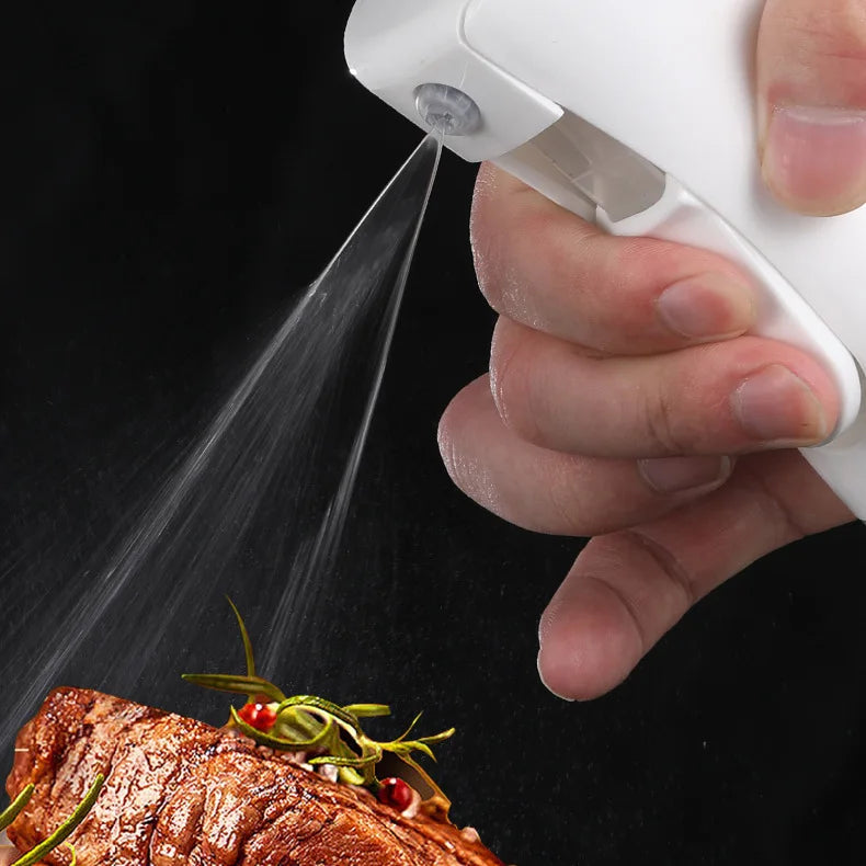 Botella pulverizadora de aceite de 200/300/500 ml para barbacoa, cocina, aceite de oliva, pulverizador de aceite de plástico para hornear, botella vacía, botella de vinagre o pincel de aceite