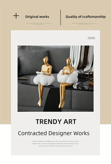 Escultura Chica Nube, Figura de Arte Abstracto, Estatua, Decoración Moderna de Mesa, Decoración de Lujo para el Hogar, Diseño Estético, Figurita, Artesanía