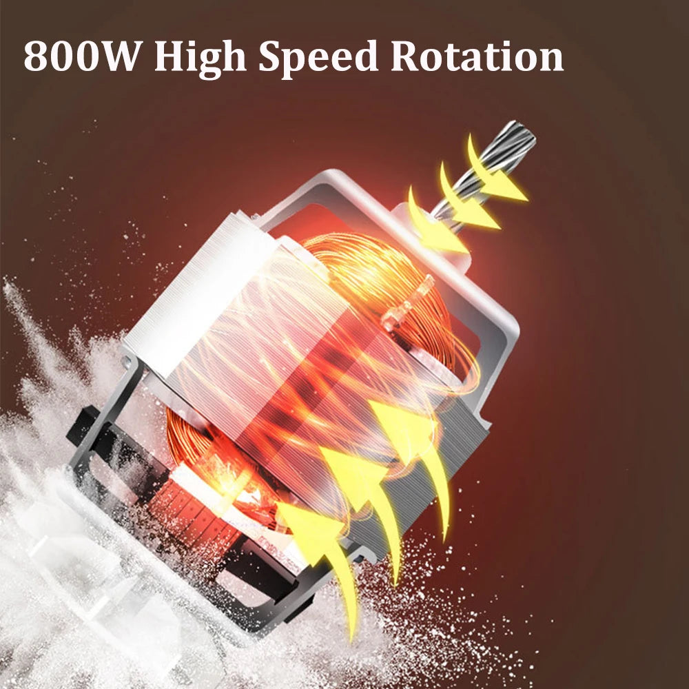 Picadora de carne eléctrica multifunción de 800 W y 3 L, procesador de alimentos de acero inoxidable, picadora de verduras y rebanadora para el hogar.