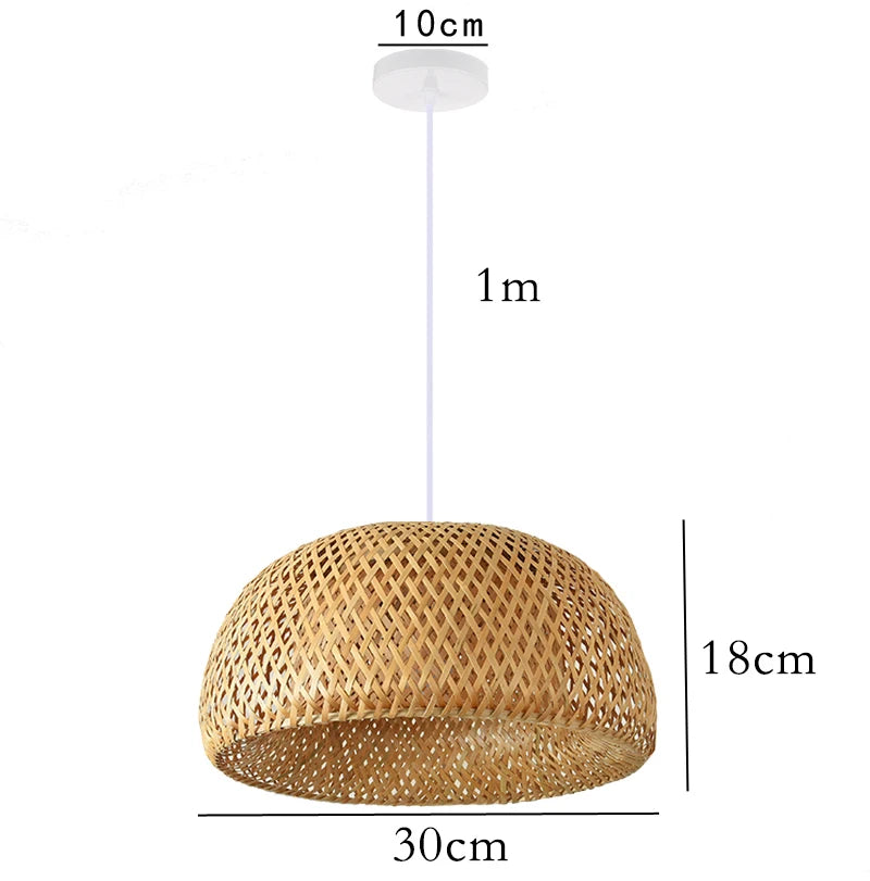 Lámparas colgantes tejidas a mano estilo chino de 18/19/30 cm, lámparas colgantes de bambú para restaurantes y decoración del hogar.