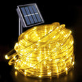 Tira de luces LED solares, tubo de cuerda, guirnalda de luces solares, decoración navideña para exteriores, jardín, césped, árbol, patio, valla.