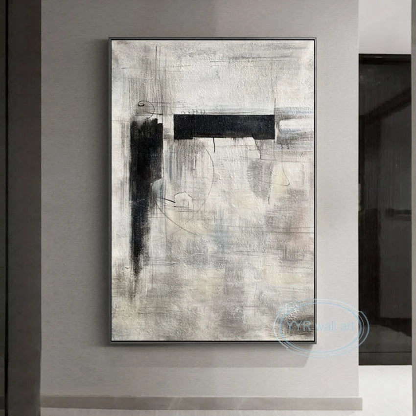 Pintura al óleo abstracta nórdica, lienzo hecho a mano, mural decorativo acrílico sin marco, imagen colgante para sala de estar, dormitorio, pasillo, porche.
