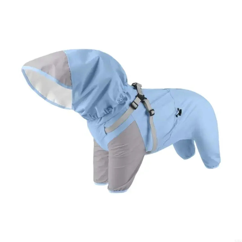 Impermeable para perros con capucha desmontable y puños elásticos para perros pequeños y grandes, ideal para actividades al aire libre y paseos.