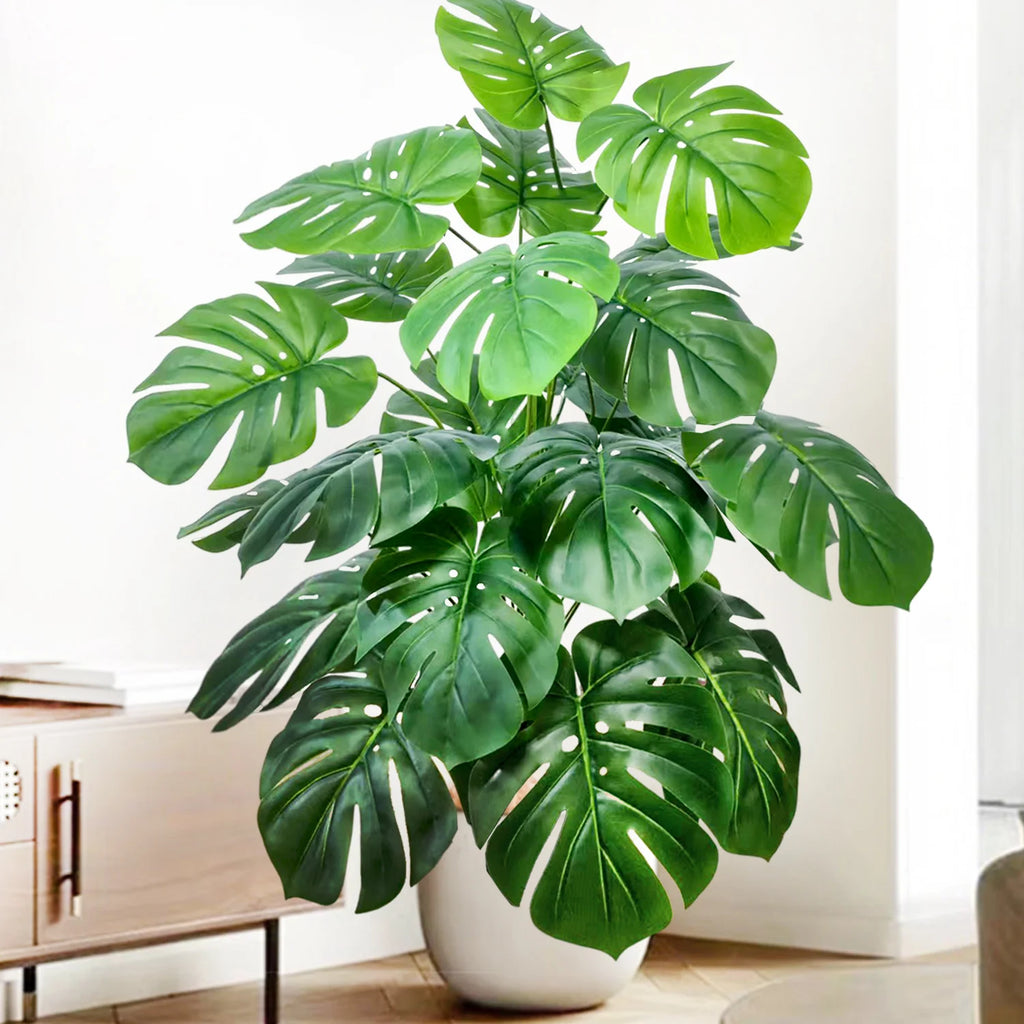Planta Monstera artificial de 52-104 cm (40,94 pulgadas), palmera falsa de plástico con hojas verdes, ideal para la decoración del hogar, jardín, habitación u oficina.