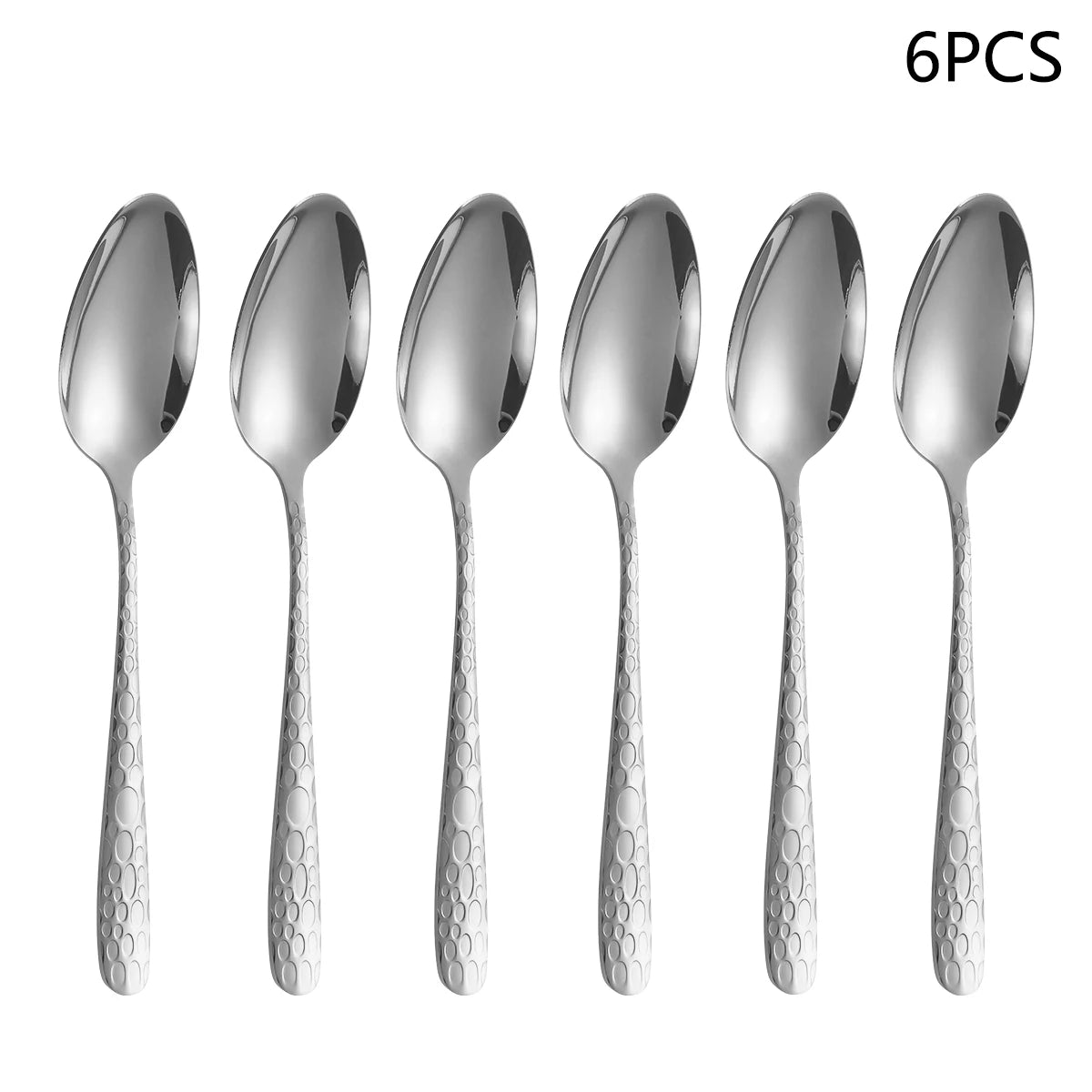 Vajilla de acero inoxidable plateada de 4/6/16/24 piezas con cuchillo para carne, tenedor de mesa, cuchara sopera y cucharilla de té. Vajilla delicada para el hogar.