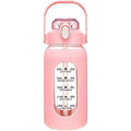 Botellas de agua de vidrio de 1000 ml con pajita, botella de vidrio con funda de silicona y marcador de tiempo, para gimnasio, camping, hogar y oficina.