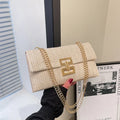 Bolso de mano de mujer tejido con hierba, cartera para móvil, bolso de estilo bohemio veraniego para la playa, cartera tejida, imprescindible para chicas de vacaciones.