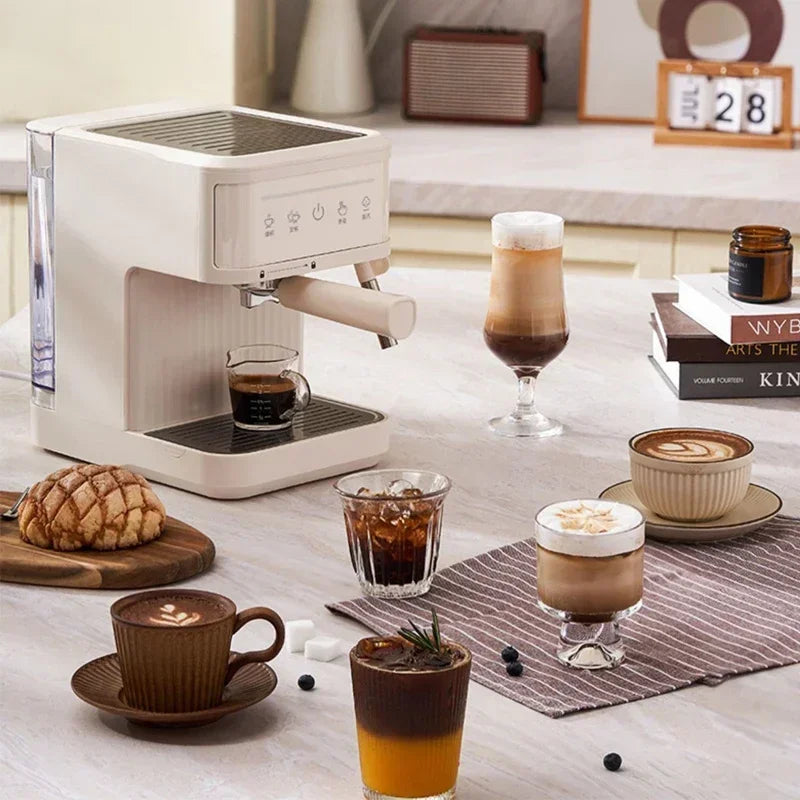 Cafetera eléctrica profesional italiana para espresso, cafetera italiana semi italiana para capuchino, espumador de leche, máquinas de café de 20 bares.