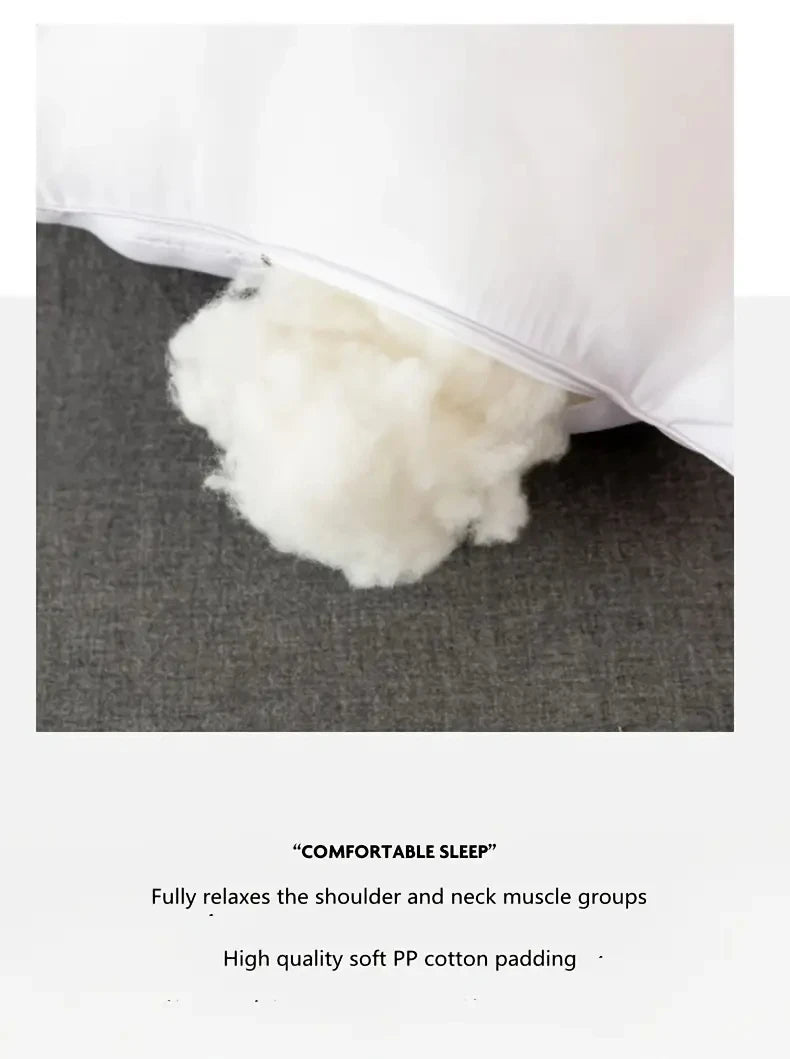1 almohada blanca de rebote, color liso, suave y cómoda para dormitorio, cama, hotel de 5 estrellas, hogar, individual, para adulto.