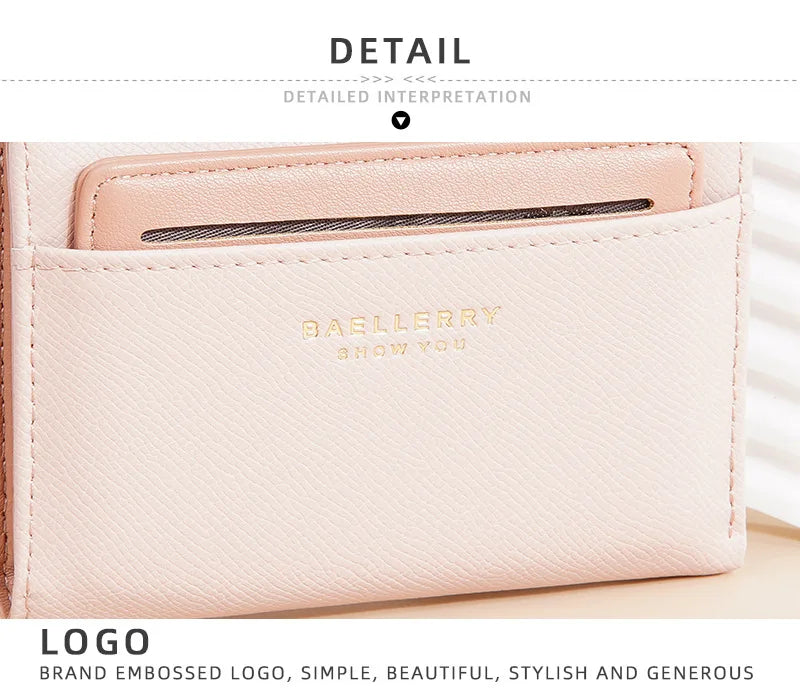 Nueva cartera para mujer con cremallera corta, elegante y de alta gama, con múltiples ranuras para tarjetas, tarjetero japonés y coreano para mujer.