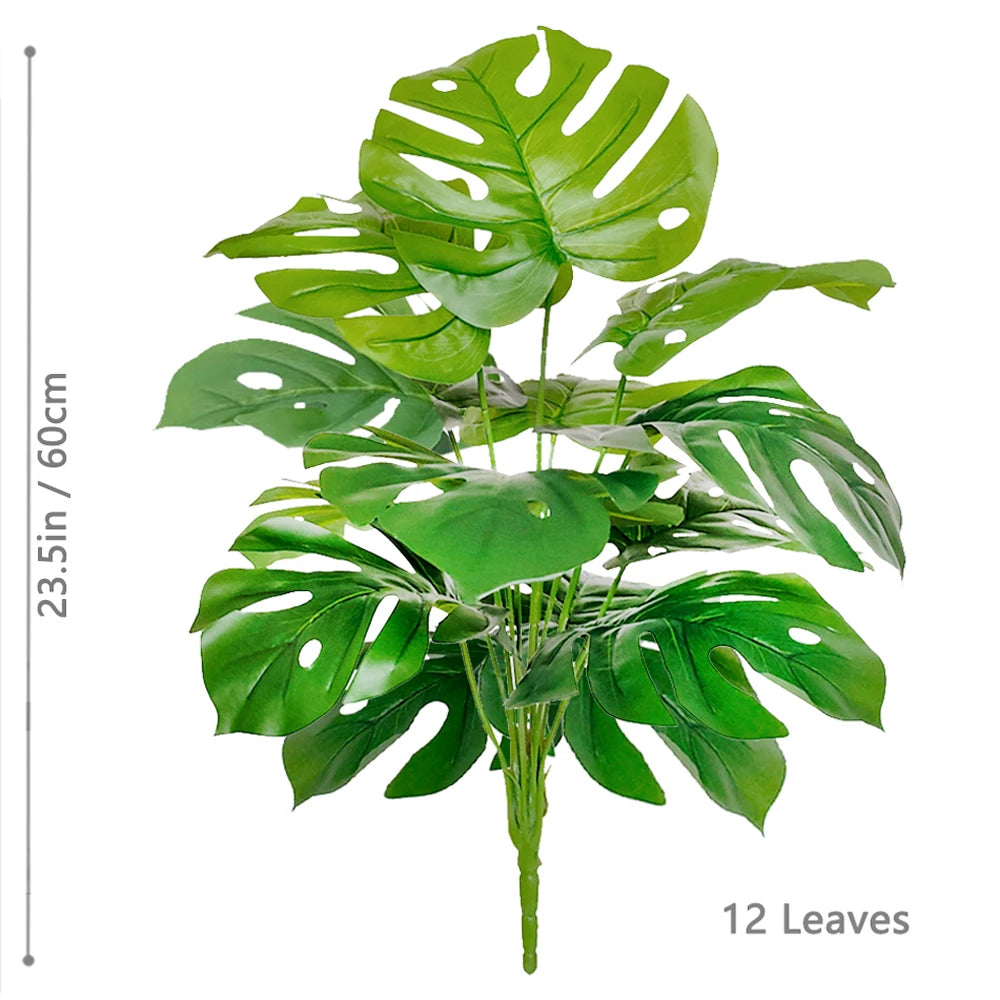 Planta Monstera artificial de 52-104 cm (40,94 pulgadas), palmera falsa de plástico con hojas verdes, ideal para la decoración del hogar, jardín, habitación u oficina.