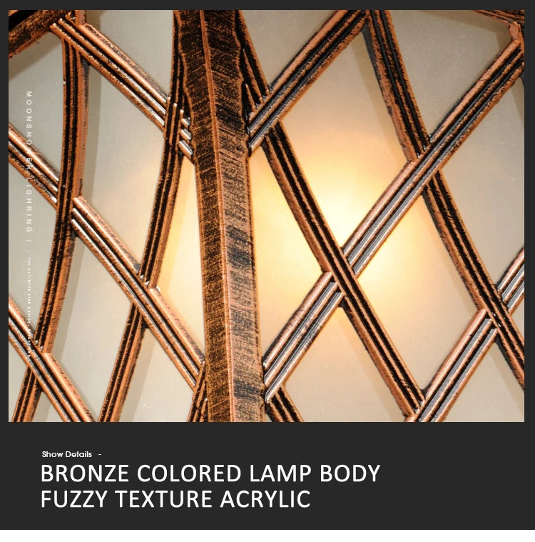 Lámpara colgante impermeable LED Retro europea, candelabro de pueblo para exteriores, luces para pasillos y balcón, luminaria colgante