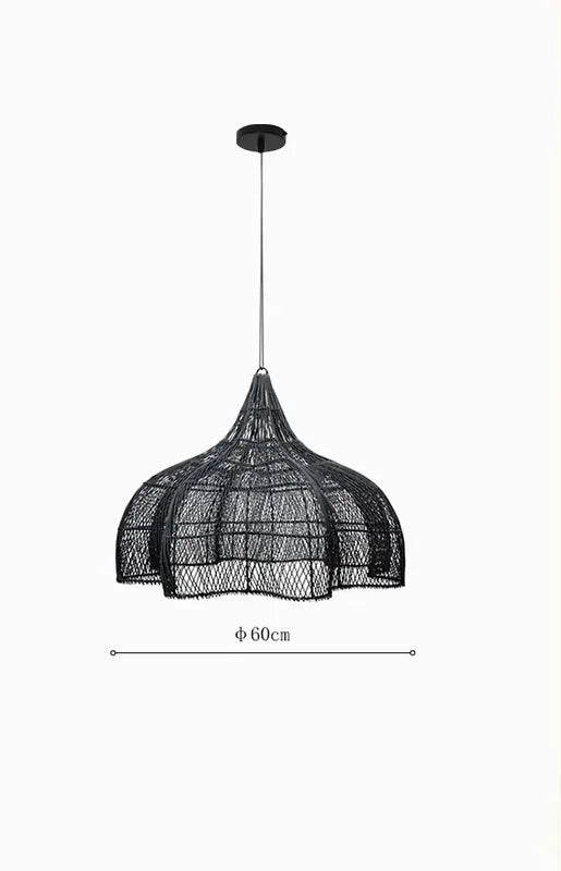 Lámpara de techo moderna de ratán japonés JOYINLED, hecha a mano, para sala de estar, restaurante, cocina o comedor.