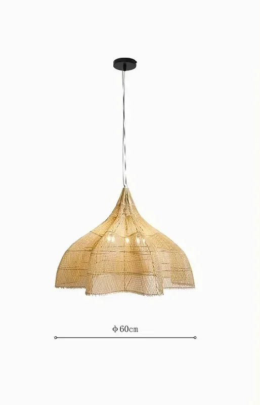 Lámpara de techo moderna de ratán japonés JOYINLED, hecha a mano, para sala de estar, restaurante, cocina o comedor.