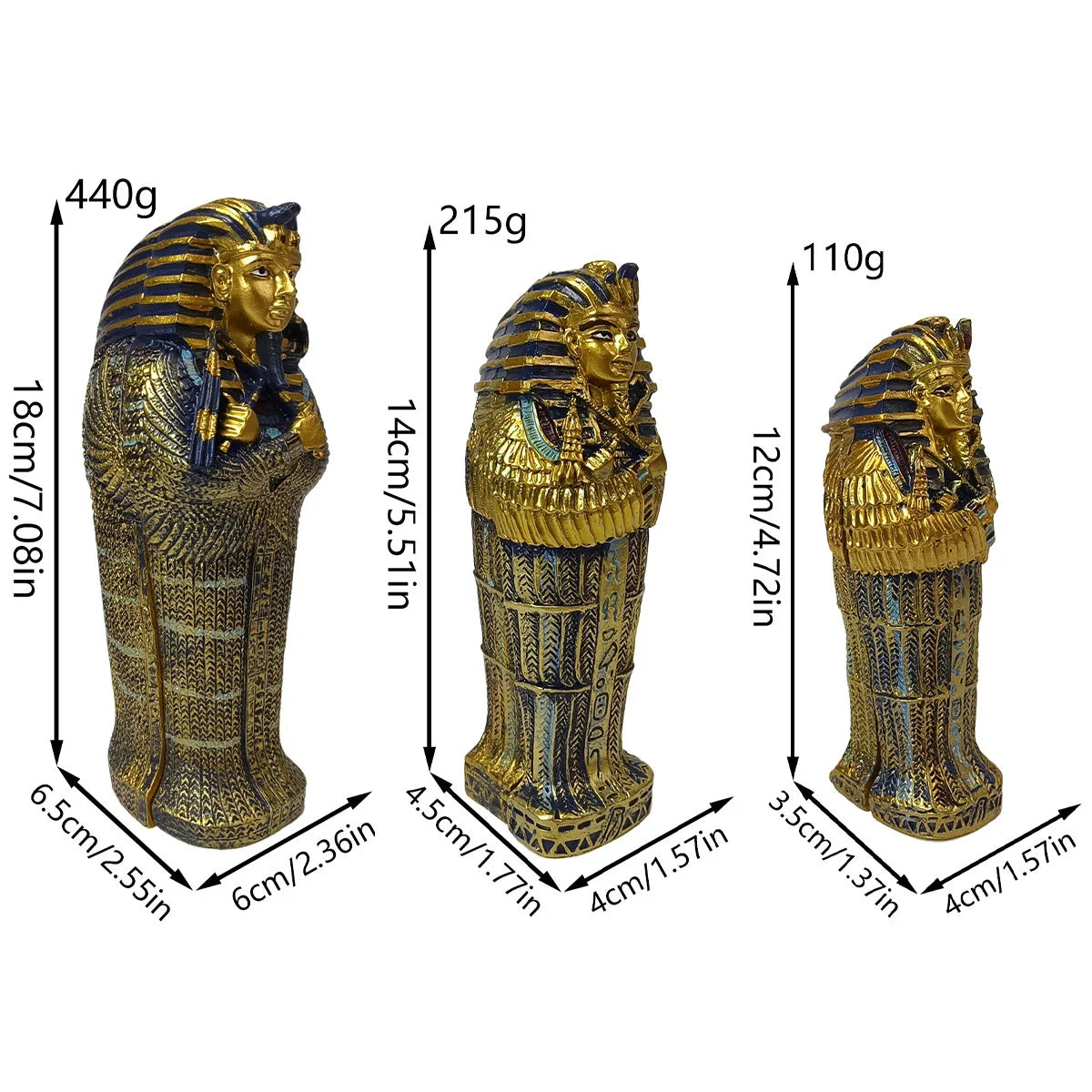 Adorno de momia del antiguo Egipto, ataúd de Tutankamón, artesanía del faraón, atracción turística de la misteriosa pirámide, recuerdo de viaje, decoración, regalo