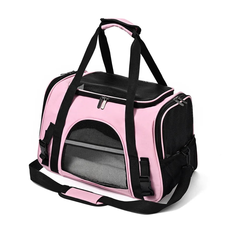 Mochila transportadora para mascotas, portátil, transpirable, plegable, bolso de hombro, bolsas transportadoras para gatos y perros, bolso de mano para viajes con mascotas.