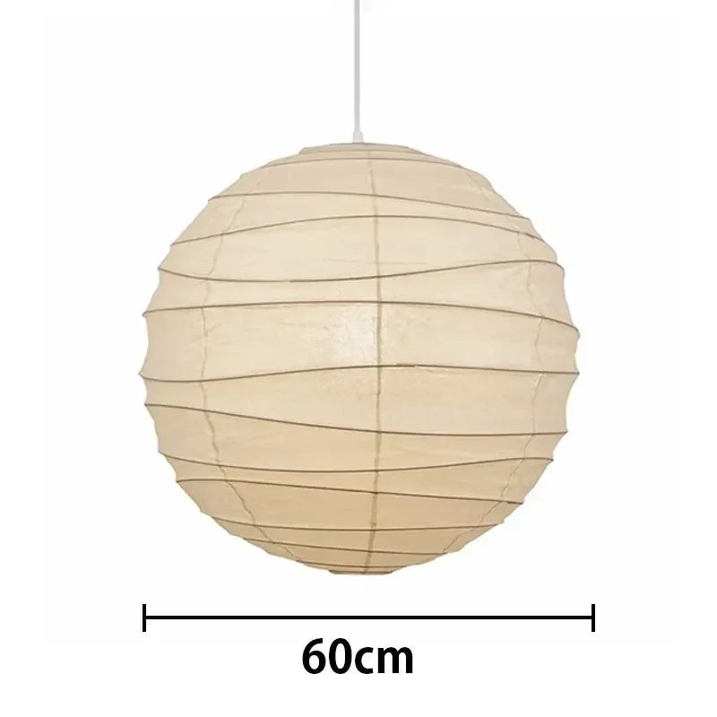 Lámparas colgantes LED de estilo Wabi Sabi japonés con forma de bolas redondas de papel de arroz, ideales para la decoración del hogar y la cocina.