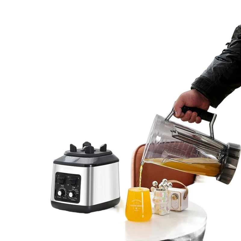 Licuadora y picadora German Chef de 4500 W, ecológica, de bajo ruido, con sonido retro, color plata, ideal para masa de repostería, hielo, batidos y uso doméstico.