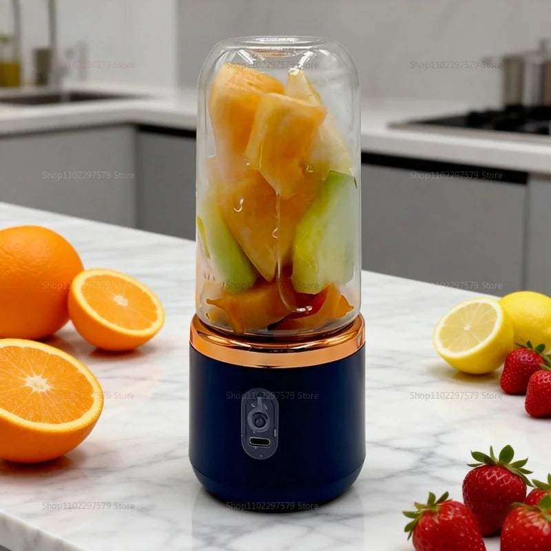 Licuadora portátil de doble vaso con USB, exprimidor de frutas para batidos, malteadas y zumos, procesador de alimentos compacto, exprimidor de naranjas.