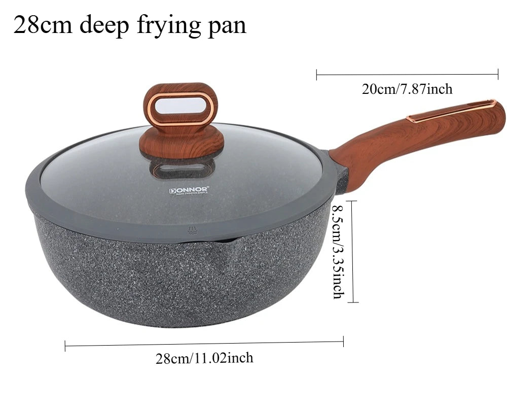 Juego de ollas y sartenes de cerámica DONNOR, juego de utensilios de cocina antiadherentes para inducción, juego de cocina con sartenes.