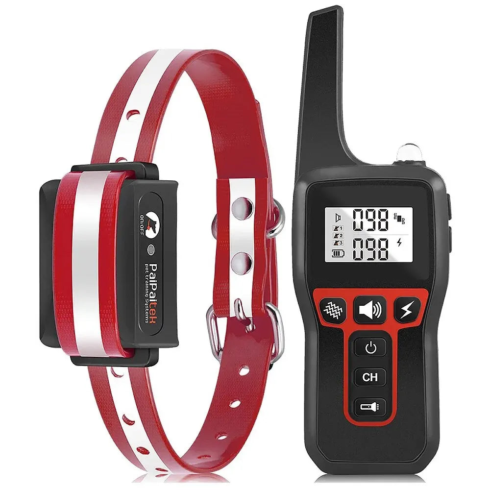 Collar de entrenamiento para perros de 1000 m, collar antiladridos universal, recargable e impermeable, collar de descarga eléctrica con control remoto y modos automáticos.