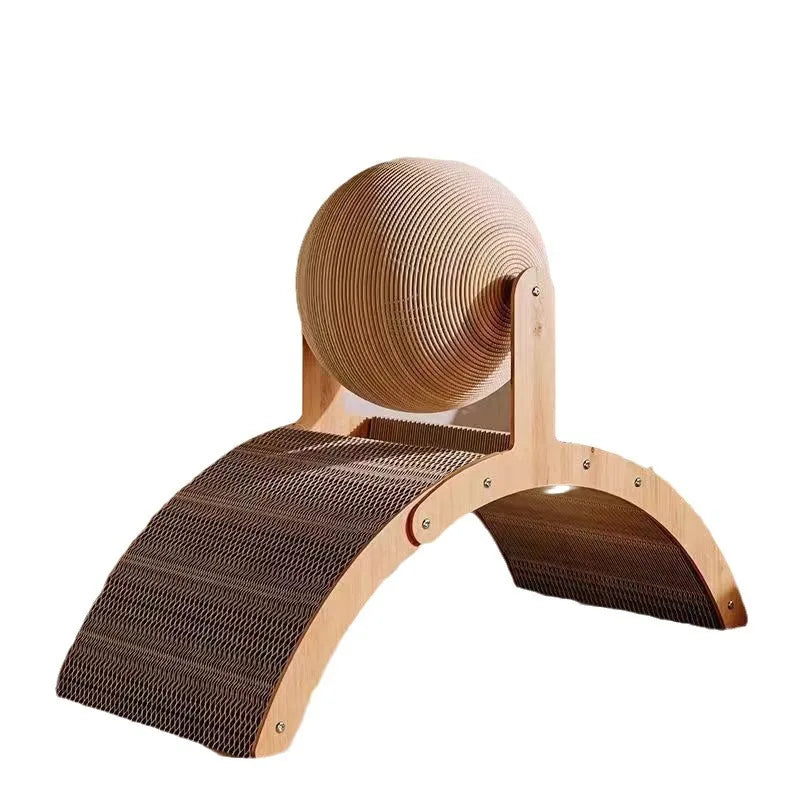 Rascador de madera 2 en 1 para gatos, tabla rascadora de sisal, juguete duradero para raspar las patas, raspador de madera maciza para gatos y gatitos. Artículos para mascotas.