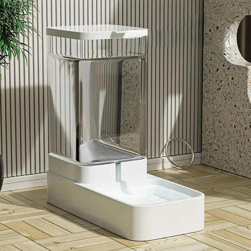 1 o 2 dispensadores automáticos de agua y comida para perros, de plástico, con sistema de alimentación por gravedad.