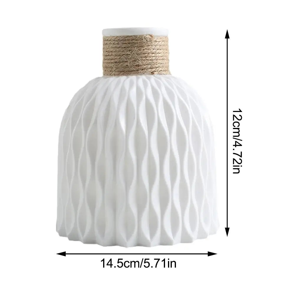 Jarrón de plástico con cuerda, arreglo floral, maceta DIY, sala de estar, porcelana, imitación de flor, adornos de decoración para el hogar.
