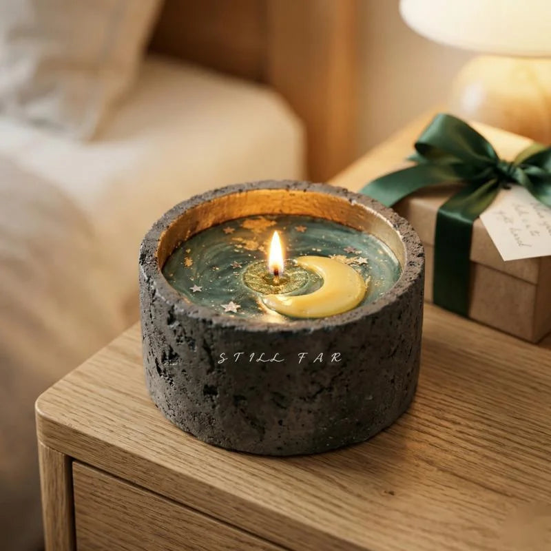 Vela aromática Melting Moon, vertida a mano en cera de soja, estética para el hogar, centro de mesa romántico para ella, regalo de cumpleaños o aniversario.
