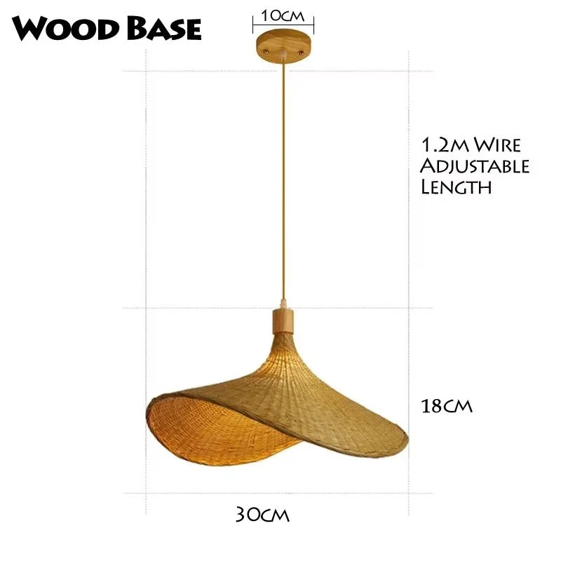 Lámpara colgante de bambú de última moda, luces de techo de ratán y mimbre, trenzado tejido a mano, suspendida, para el hogar y el comedor, decoración interior trenzada.