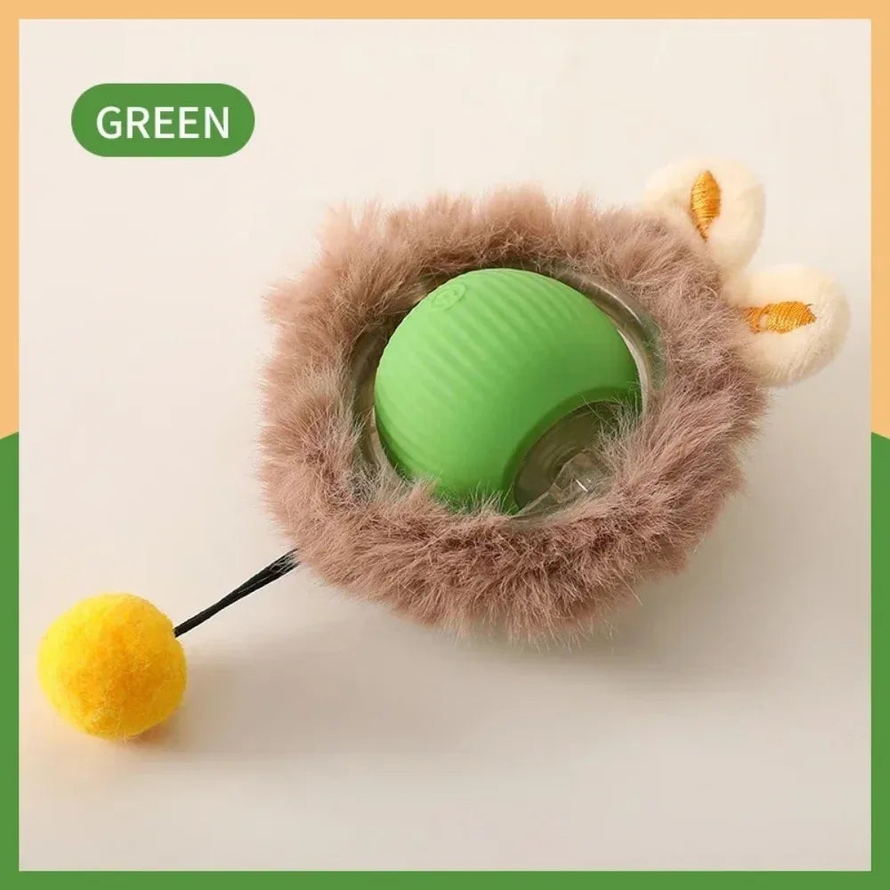 LEMEENQ Juguete interactivo para gatos, pelota auto-rodante con cola, recargable, juguete inteligente interactivo para mascotas, ratón inteligente para gatos