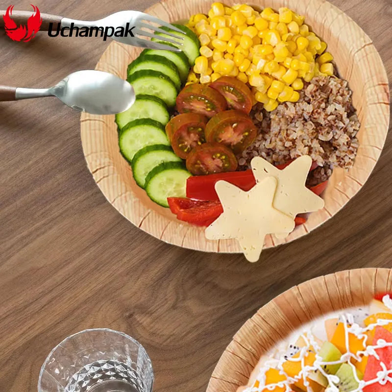 10/20 unidades de platos rectangulares desechables de madera, bandeja de papel, vajilla para postres, pan y ensaladas, accesorios de mesa para cenas y fiestas.