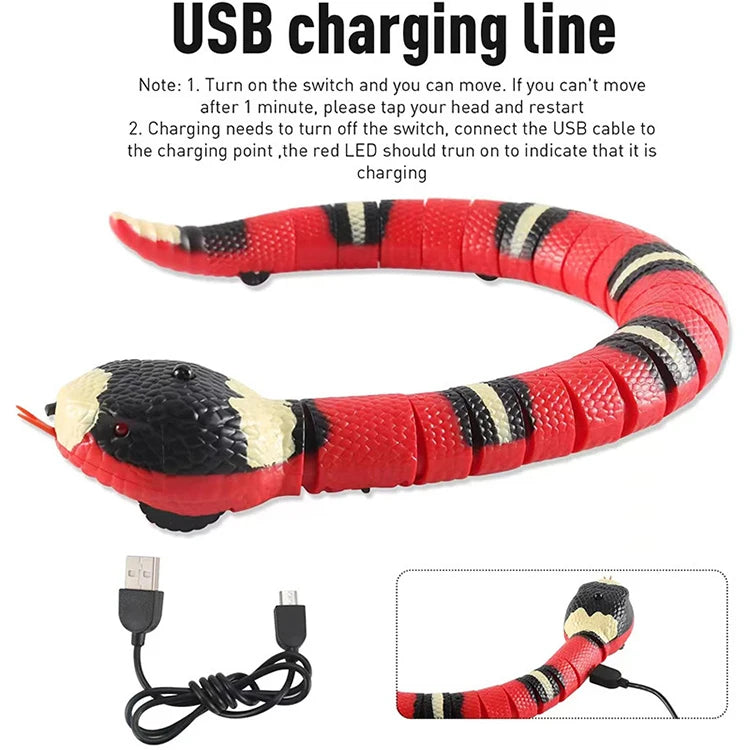 Juguetes automáticos para gatos, interactivos, con sensor inteligente, serpiente de juguete para gatos, carga USB, accesorios para gatos, juego para mascotas.