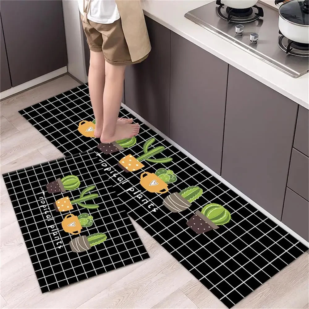 Alfombra para el suelo de la cocina, el dormitorio, la sala de estar, la mesita de noche, el pasillo, la alfombra suave lavable, antideslizante, el felpudo de entrada del baño.
