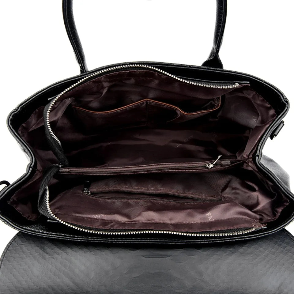 Bolso grande de alta calidad con estampado de serpiente, bolsos de piel, bolso de hombro para mujer, bolso de compras para mujer, bolso de mano informal de moda, bolso de mano Sac