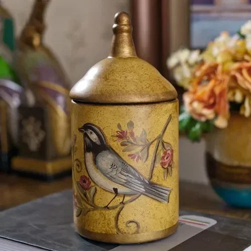 Tarros de cerámica vintage para almacenamiento, tarro de azúcar de cocina, lata de té, tarro de té esmaltado a prueba de humedad, tarro de almacenamiento, adorno antiguo para el hogar