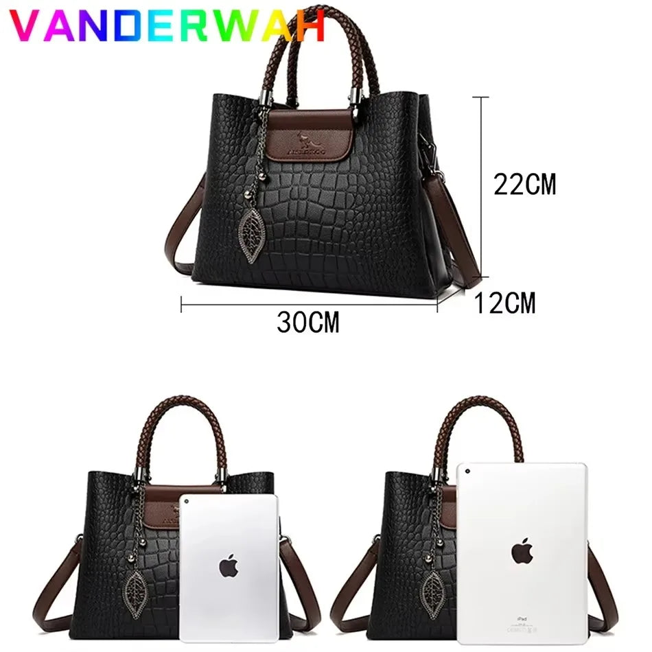 Bolso de mano de lujo con estampado de moda, gran capacidad, piel suave, bolso bandolera para mujer, bolso de hombro/bandolera, bolso de mano de diseño para mujer, bolso de mano informal.