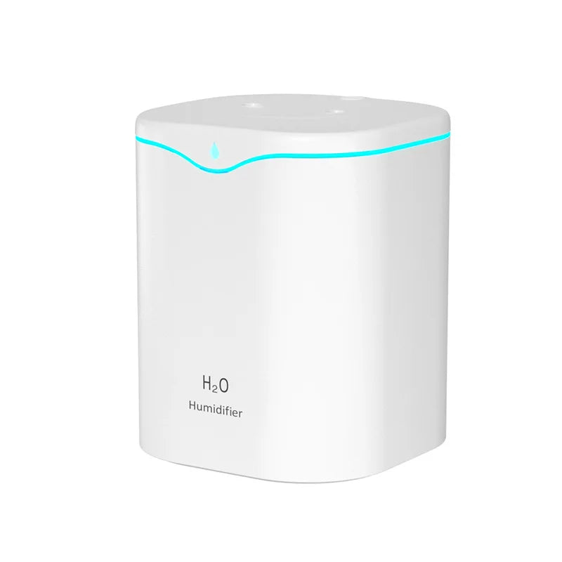 Humidificador de doble pulverización de gran capacidad de 2 litros USB para el hogar, la oficina y el escritorio, difusor de aroma, purificador de niebla, aceite esencial, humidificador de aire