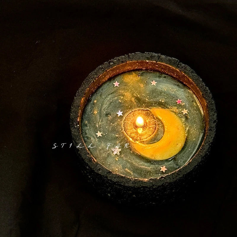 Vela aromática Melting Moon, vertida a mano en cera de soja, estética para el hogar, centro de mesa romántico para ella, regalo de cumpleaños o aniversario.